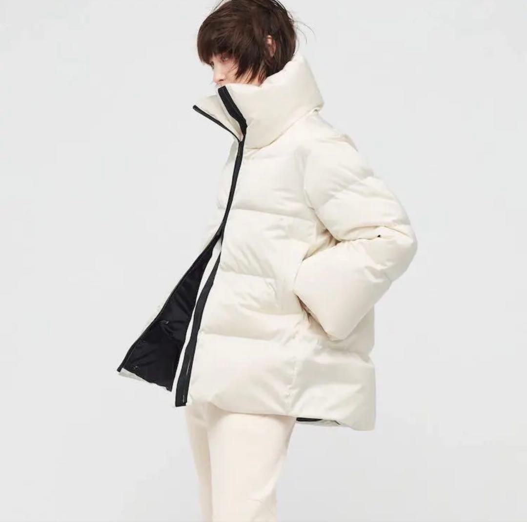 ユニクロ ＋J ジルサンダー ダウンボリュームジャケット XS ホワイト