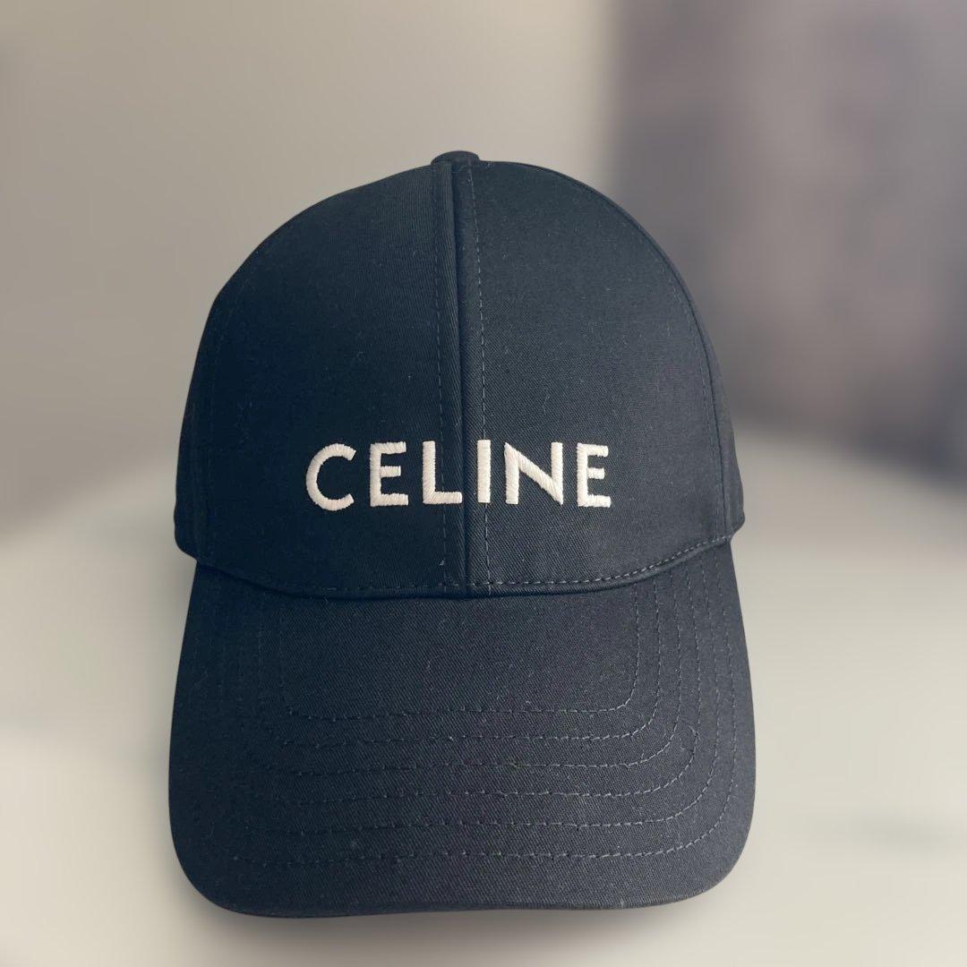 CELINE セリーヌ ベースボールキャップ ドリルコットン M セリーヌロゴ