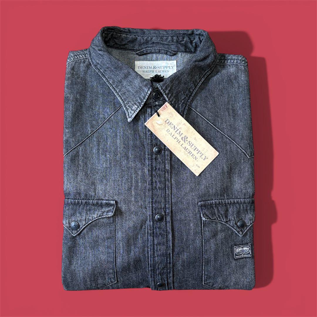 デニム&サプライ ラルフローレン デニムシャツ ブラック 新品 タグ付 L 希少 DOUBLE RL RALPH LAUREN/ダブル アール エル ラルフ ローレン通販