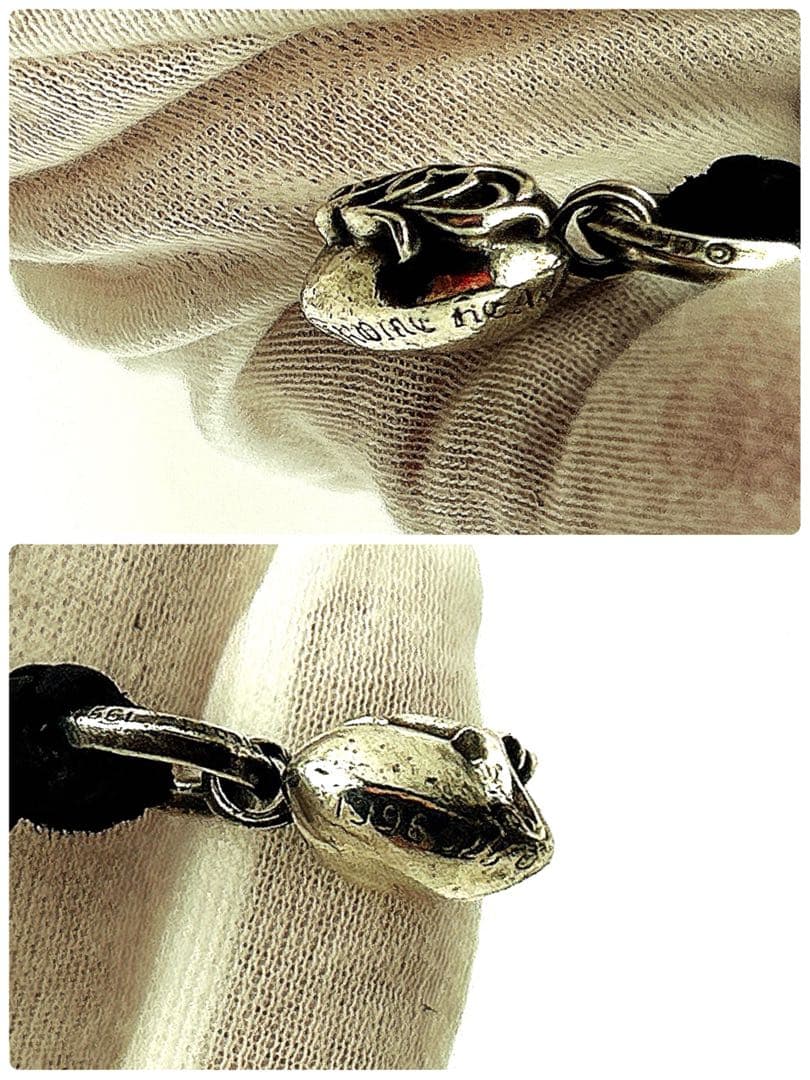 クロムハーツ シルバー925 ハート型チャーム ネックレス 刻印1996 925