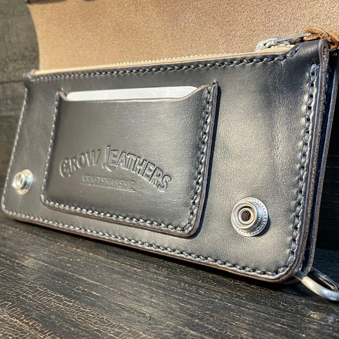 HORWEENクロムエクセル セミロングトラッカーウォレット2層コンチョ