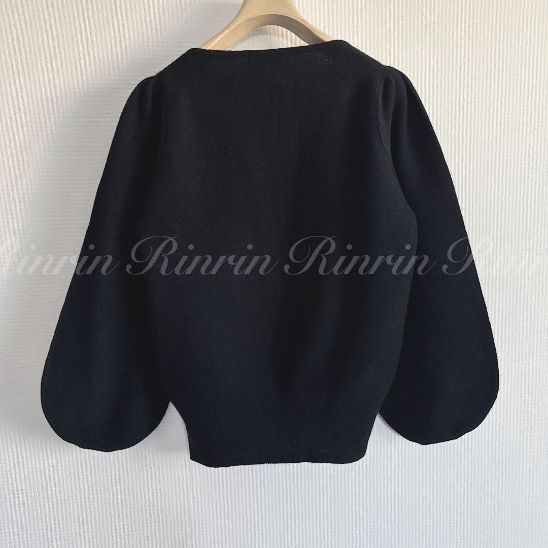 ANAYI 紡毛ガーターパフスリーブプルオーバー 38