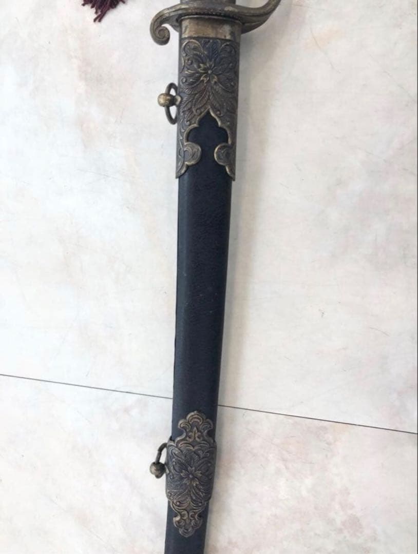 大日本帝国海軍 将校用 儀礼刀長剣 海軍桜刻印有 模造刀身 サーベル