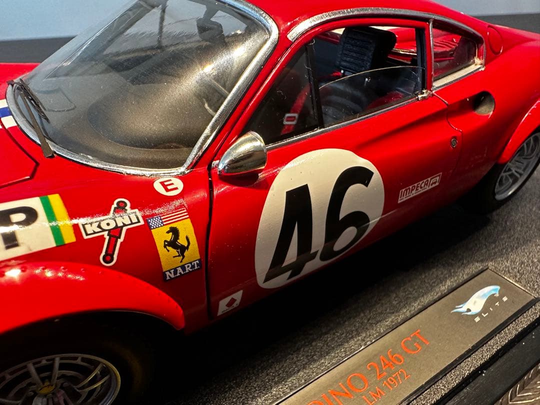 マテル 1/18 フェラーリ DINO 246GT LM1972ルマン エリート - メルカリ