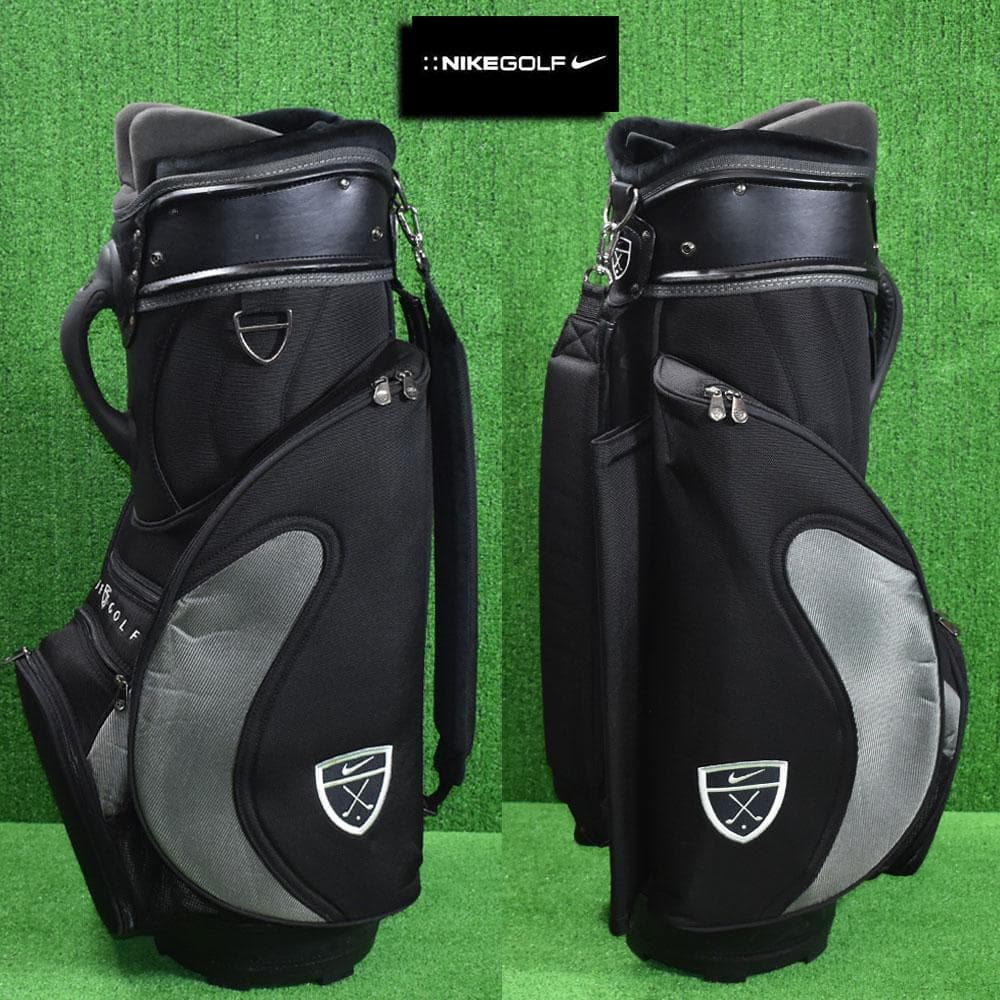 NIKE GOLF/ナイキ ゴルフ キャディバッグ９型【ブラック】レア品 中古！ 希少 NIKEナイキ キャディバッグブラックシルバー 6分割 9型 ゴルフ