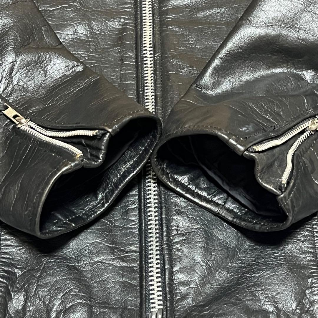 80s ヴィンテージ FIRST 本革 シングルライダース キルティング