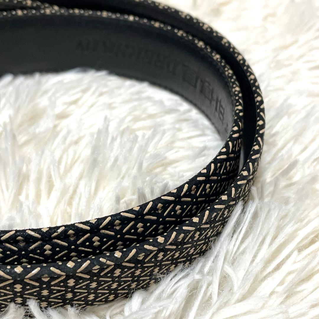 印傳屋 印伝 鹿革 レザーベルト 黒 インデンヤ ひょうたん M30 - メルカリ