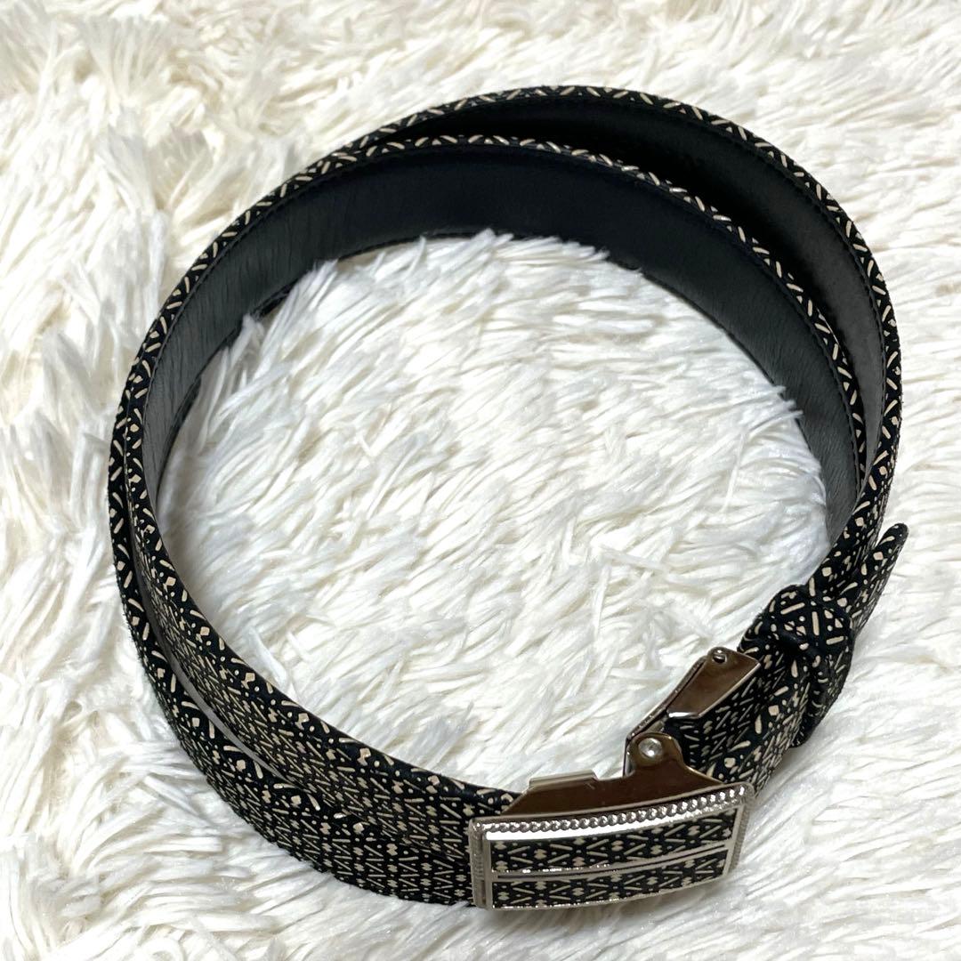 印傳屋 印伝 鹿革 レザーベルト 黒 インデンヤ ひょうたん M30 - メルカリ