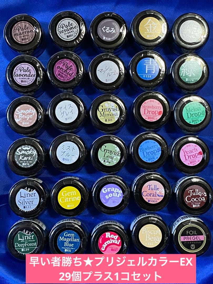 早い者勝ち★プリジェルカラーEX 29個プラス1コセット プリジェル カラーEX／グラスリーフ／3g | ジェルネイルショップ