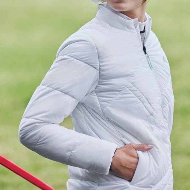 L】秋冬 アディダス ゴルフ 保温 キルティング 中綿セットアップ