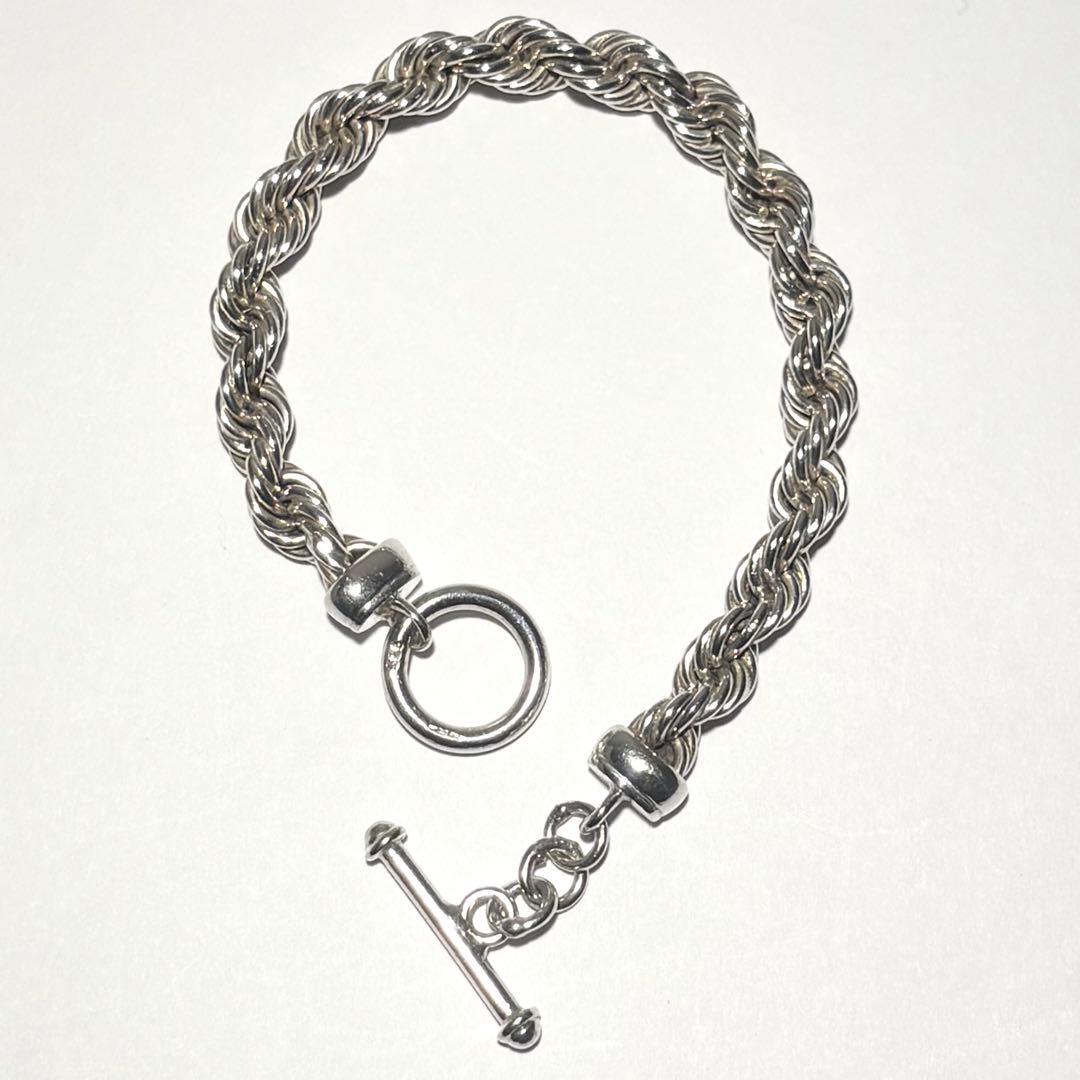 激レア MEXICO製 英国輸入品 ツイストロープブレスレット シルバー925