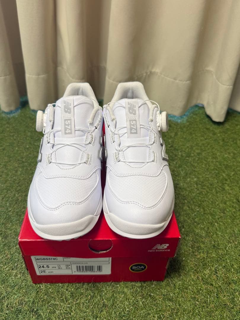 レディース ニューバランス574 ゴルフシューズ 24.5cm スニーカー 女性