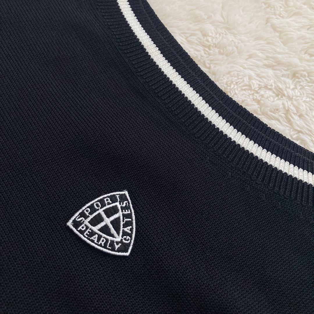 美品！PEARLY GATESパーリーゲイツ モックネック ハーフジップベスト
