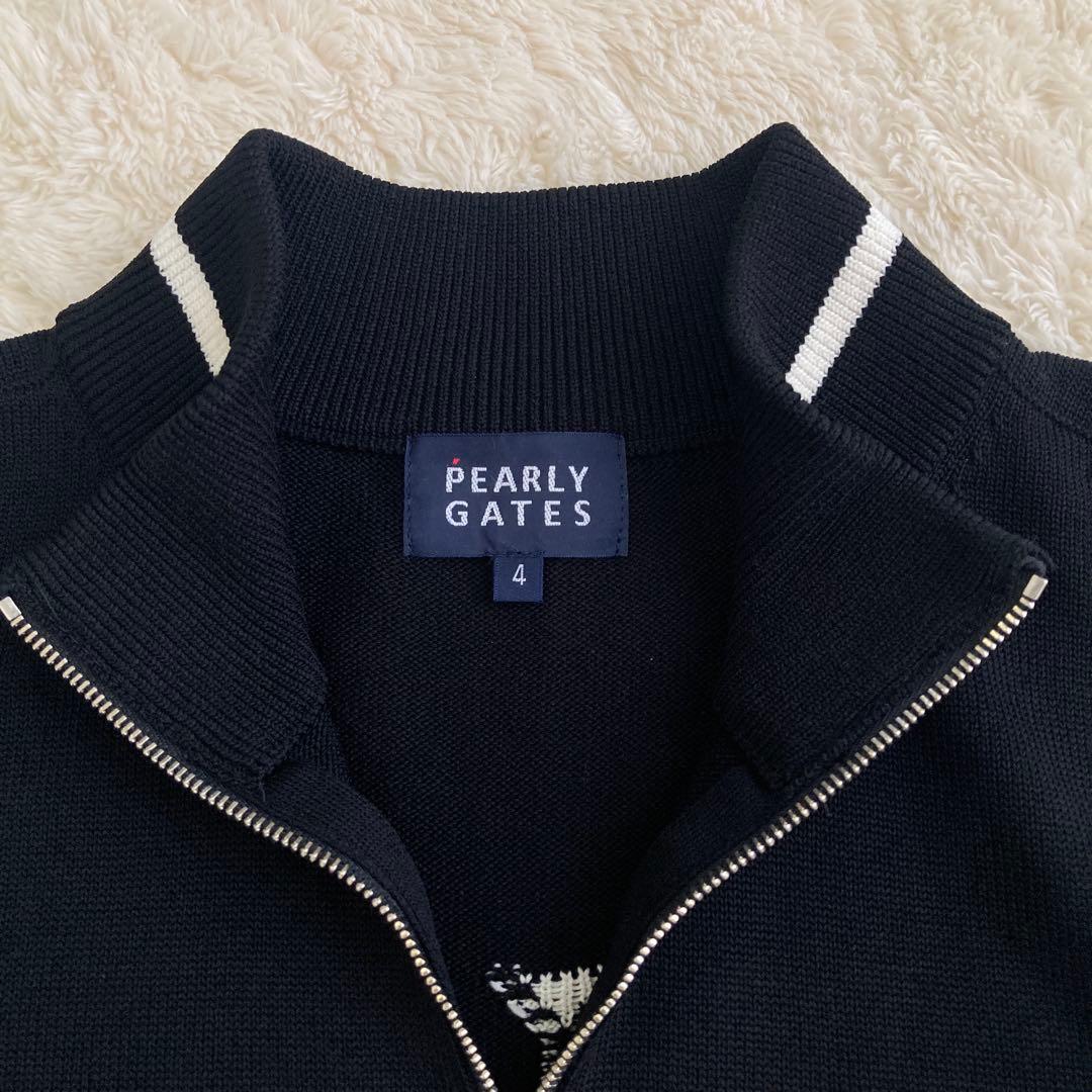 美品！PEARLY GATESパーリーゲイツ モックネック ハーフジップベスト