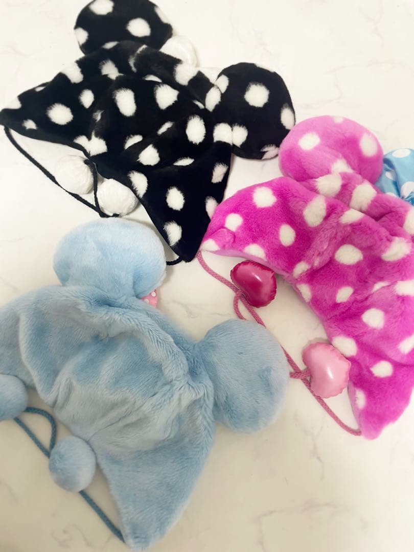 ファンキャップ ミニー ディズニー ドット 水玉 水色 黒 ピンク