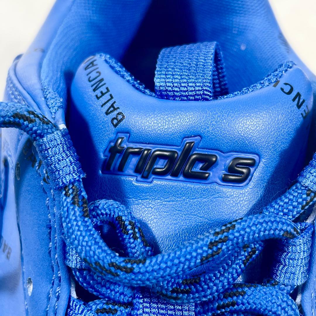 BALENCIAGA TripleS ロゴ 厚底 青 ブルー 27.5cm