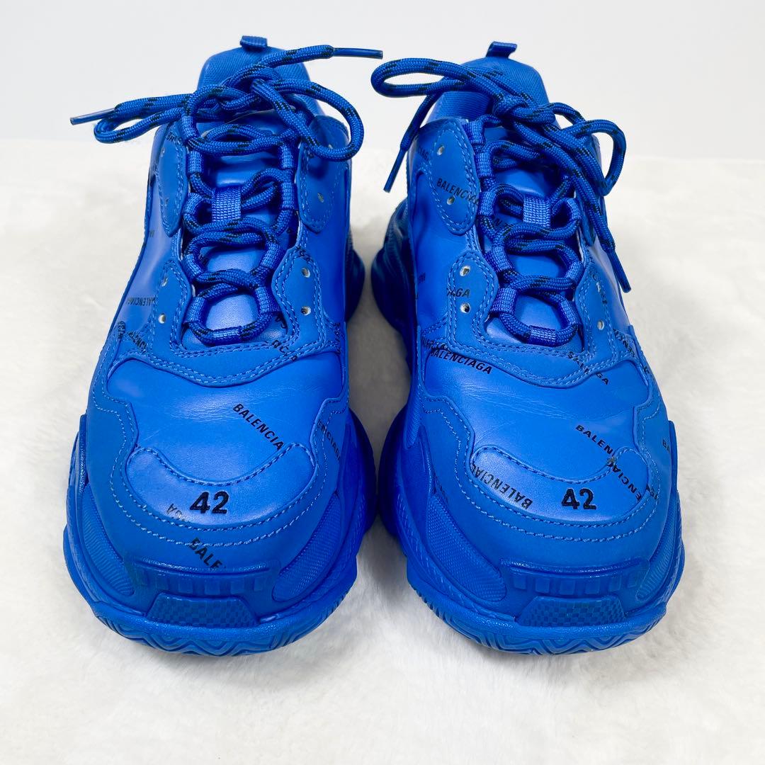 BALENCIAGA TripleS ロゴ 厚底 青 ブルー 27.5cm
