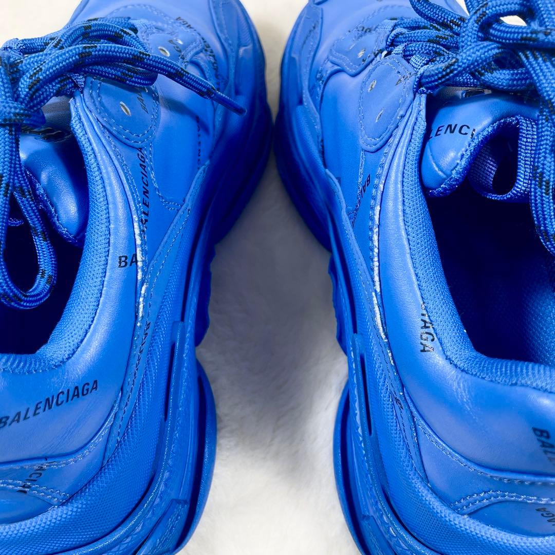 BALENCIAGA TripleS ロゴ 厚底 青 ブルー 27.5cm