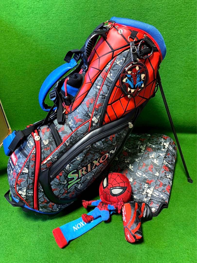希少 即完売 スリクソン スパイダーマン スタンド キャディバッグ