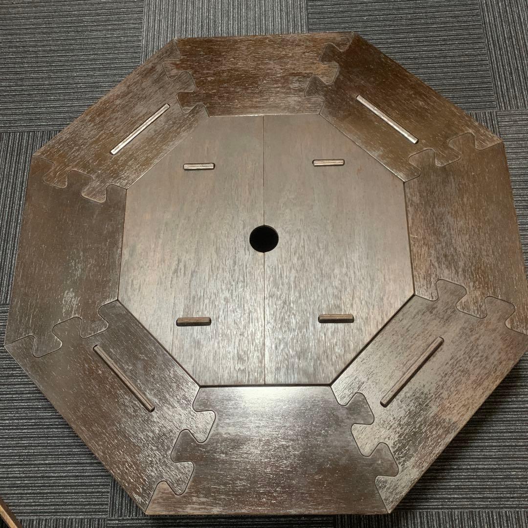 八角形木製アウトドアテーブル　ウォールナット FIELDOOR（フィールドア） | ウッドロールトップテーブル90 八角形型