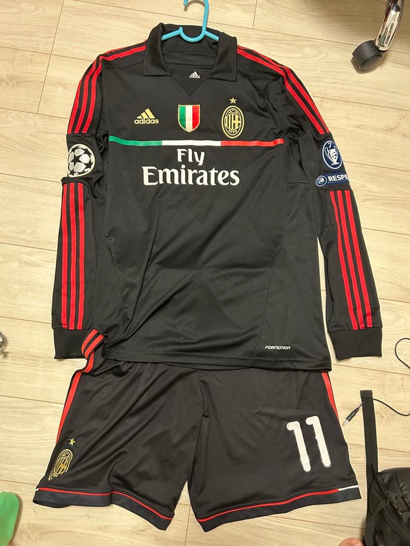 レア！11-12 ミラン　CL戦　長袖　支給品　検　実使用　イブラヒモビッチ レア！11-12 ミラン CL戦 長袖 支給品 検 実使用 イブラヒモビッチ