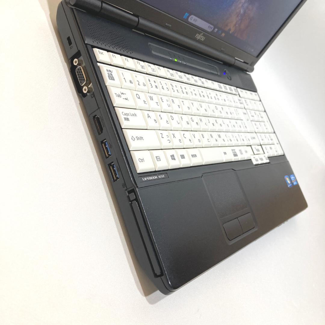 初心者✨快速・大画面・DVD・大容量✨黒✨すぐ使えるノートパソコン◇D484-3