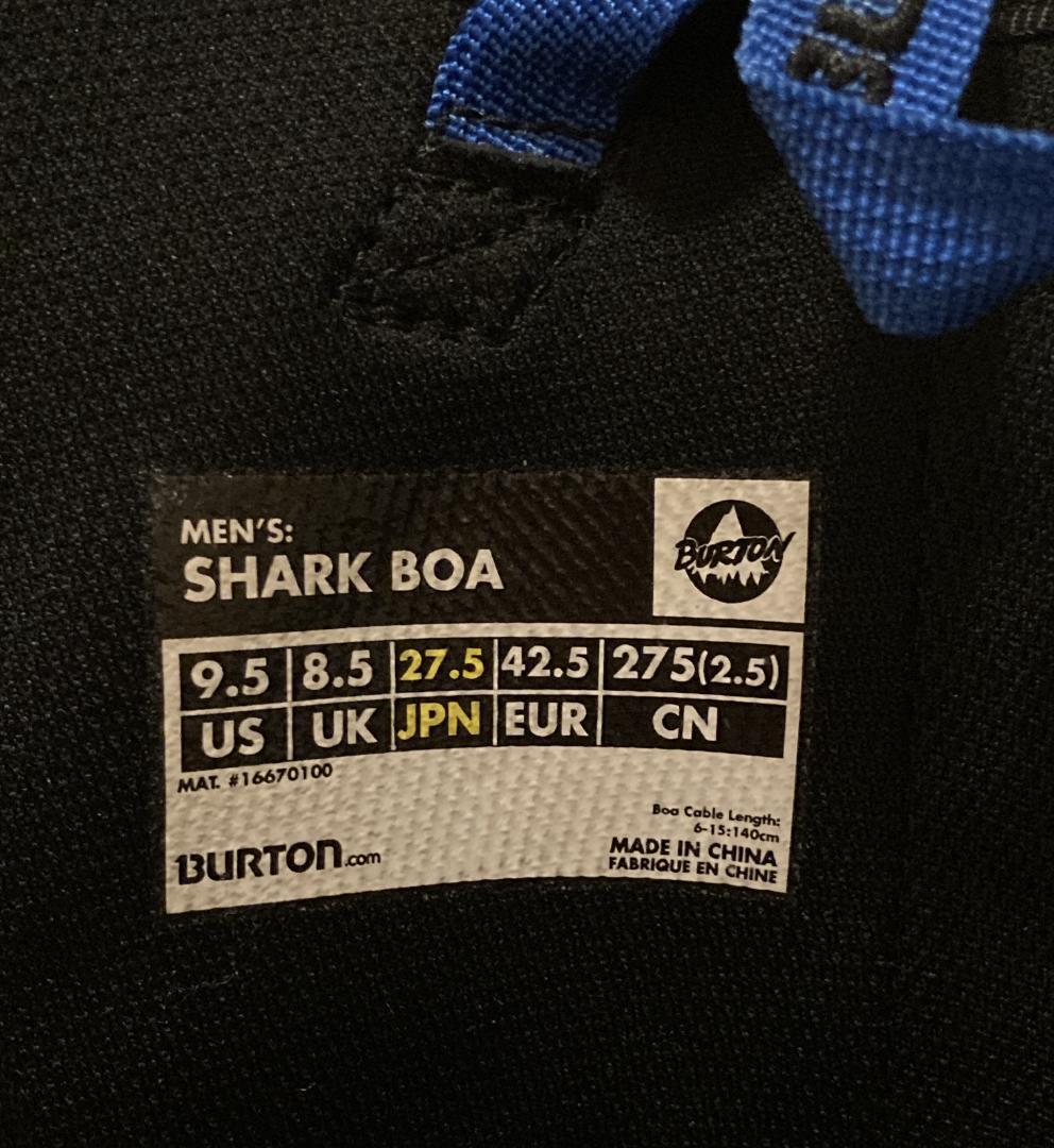BURTON ブーツ 27.5cm SHARK BOA