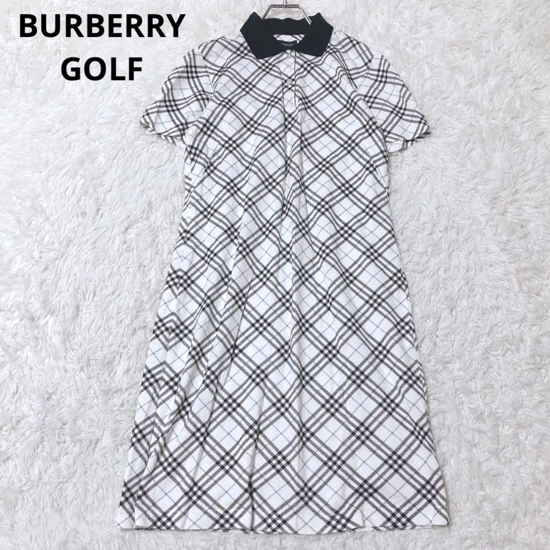 バーバリーゴルフ　半袖ワンピース　ゴルフウェア　半袖　チェック柄　日本製 バーバリーゴルフ 半袖ワンピース ゴルフウェア 半袖 チェック柄 日本