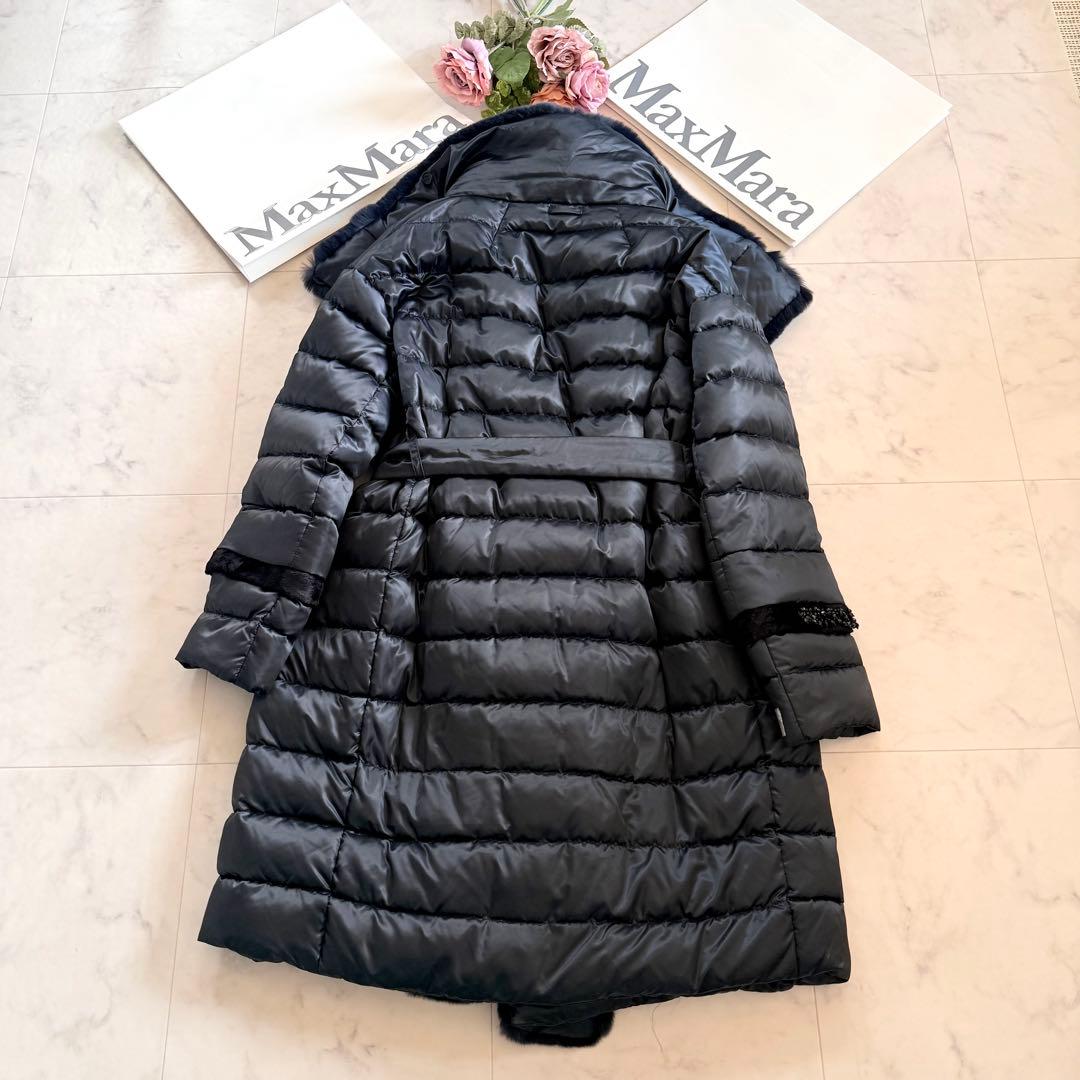 極美品☆マックスマーラ リバーシブル ファーショール ダウンコート