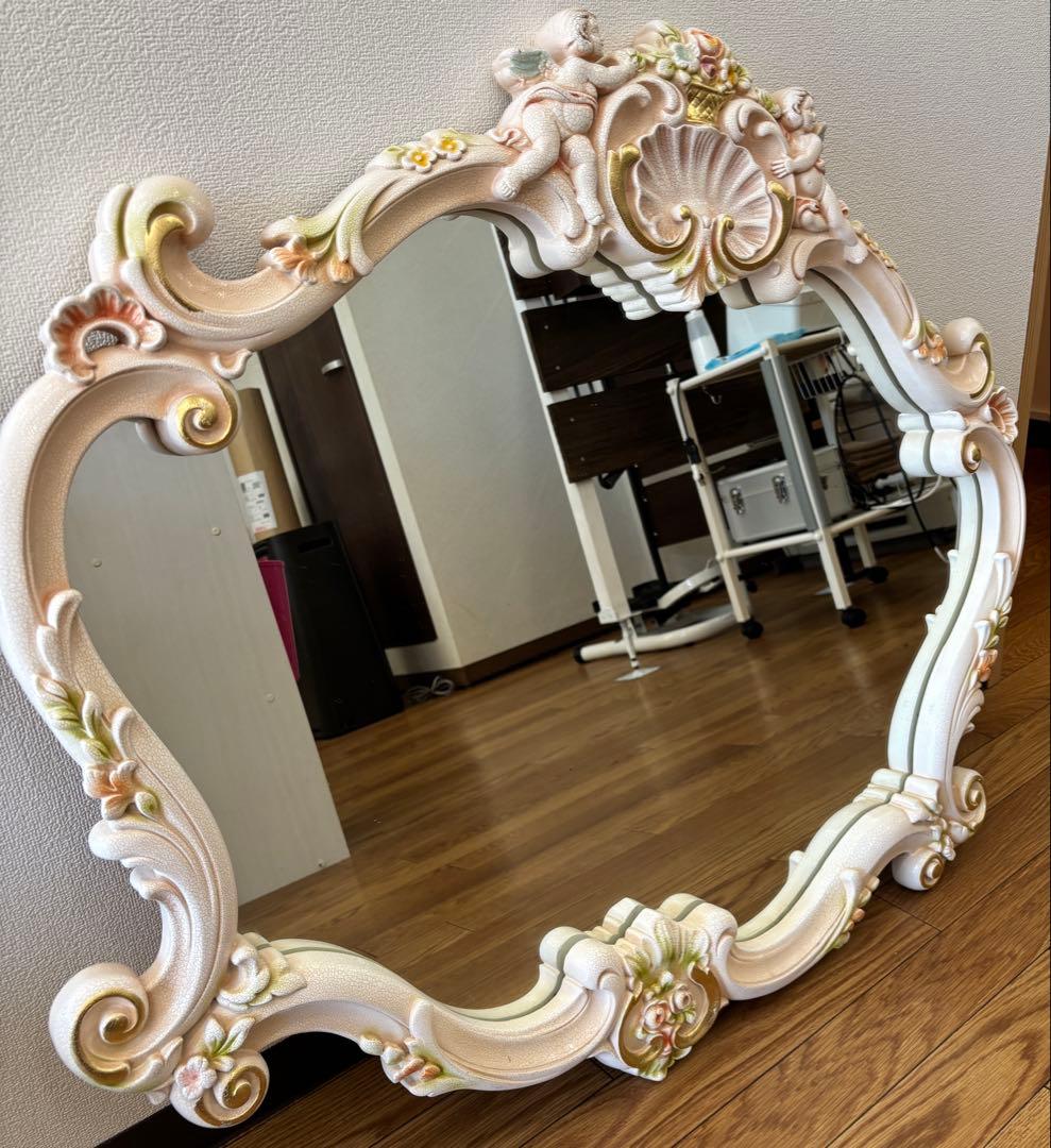 おもち様専用【美品】アンティーク調 ミラー 壁掛け 洋風 シャビーシック