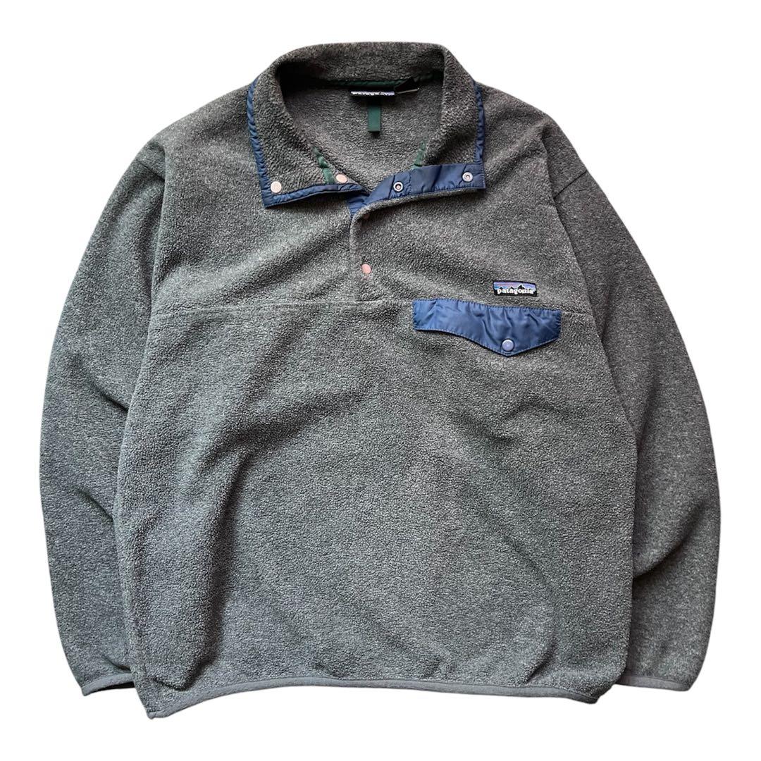 柴田ひかり着用 Patagonia スナップT グレー×ネイビー 90s - メルカリ
