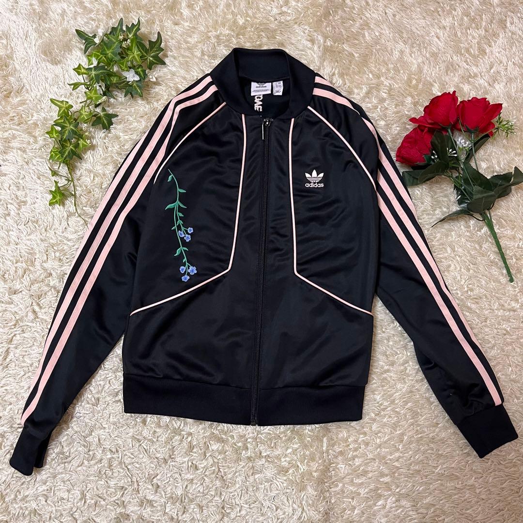 adidas✨花柄 刺繍 ジャージ スーパースタートラックジャケット - メルカリ