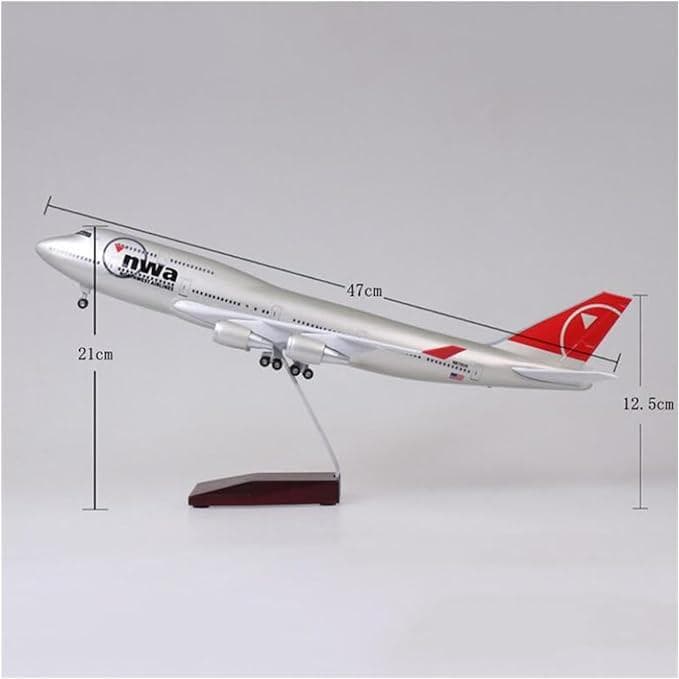 模型飛行機 ノースウエスト航空 B747 ボーイング LED ランディングギア