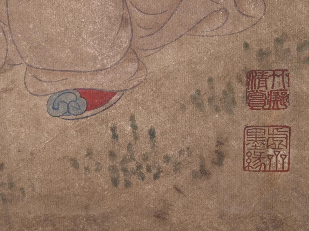 骨董掛け軸】人物図 中国唐時代 趙伯駒 肉筆保證 AK601A12-2 美術品