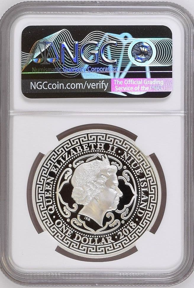 2018 イギリス トレードダラー 英国貿易ドル 1オンス銀貨 PF69UC