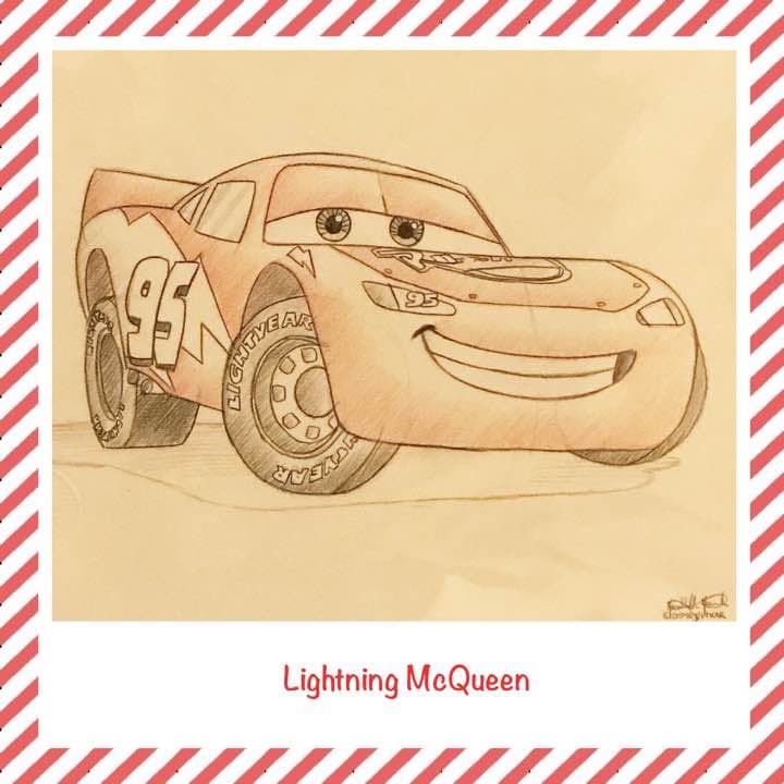 Art Of Disney 世界 カーズ ラフスケッチ ライトニングマックイーン Disney - Art Of Disney 世界 カーズ ラフスケッチ ライトニング