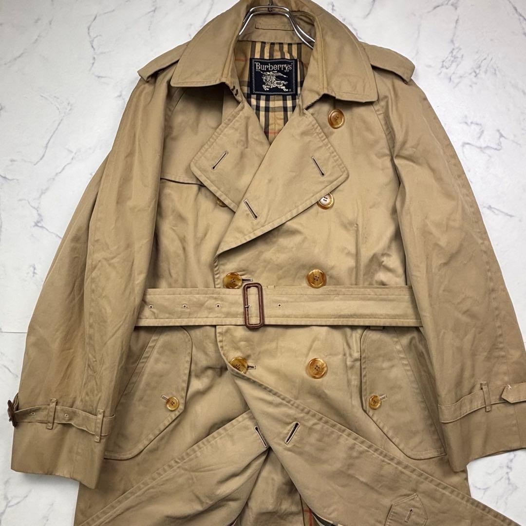 逸品】バーバリーズ ダブルロングトレンチコート ハニーベージュ XL