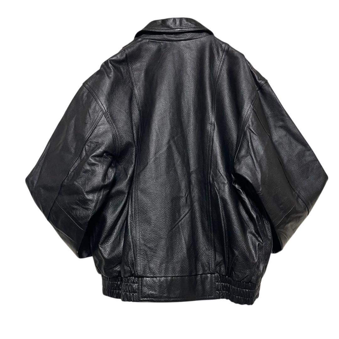 未使用級【vintage】羊革 本革ラムレザーシングルライダースジャケット