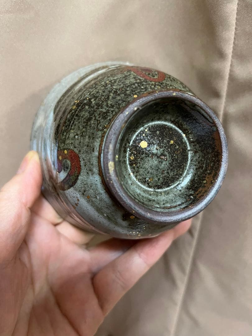 茶道具　ミニ抹茶碗　抹茶碗　陶印有　益子焼他4個セット茶　10〜10.5cm