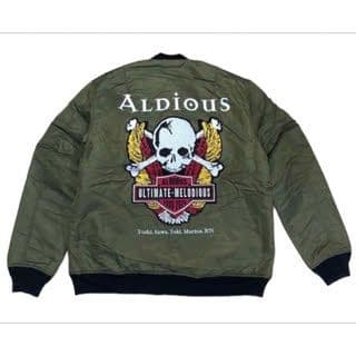残1着私もファン ALDIOUS アルディアス MA-1（L）オリーブ×ブラック