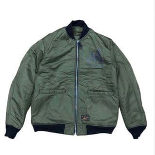 残1着私もファン ALDIOUS アルディアス MA-1（L）オリーブ×ブラック