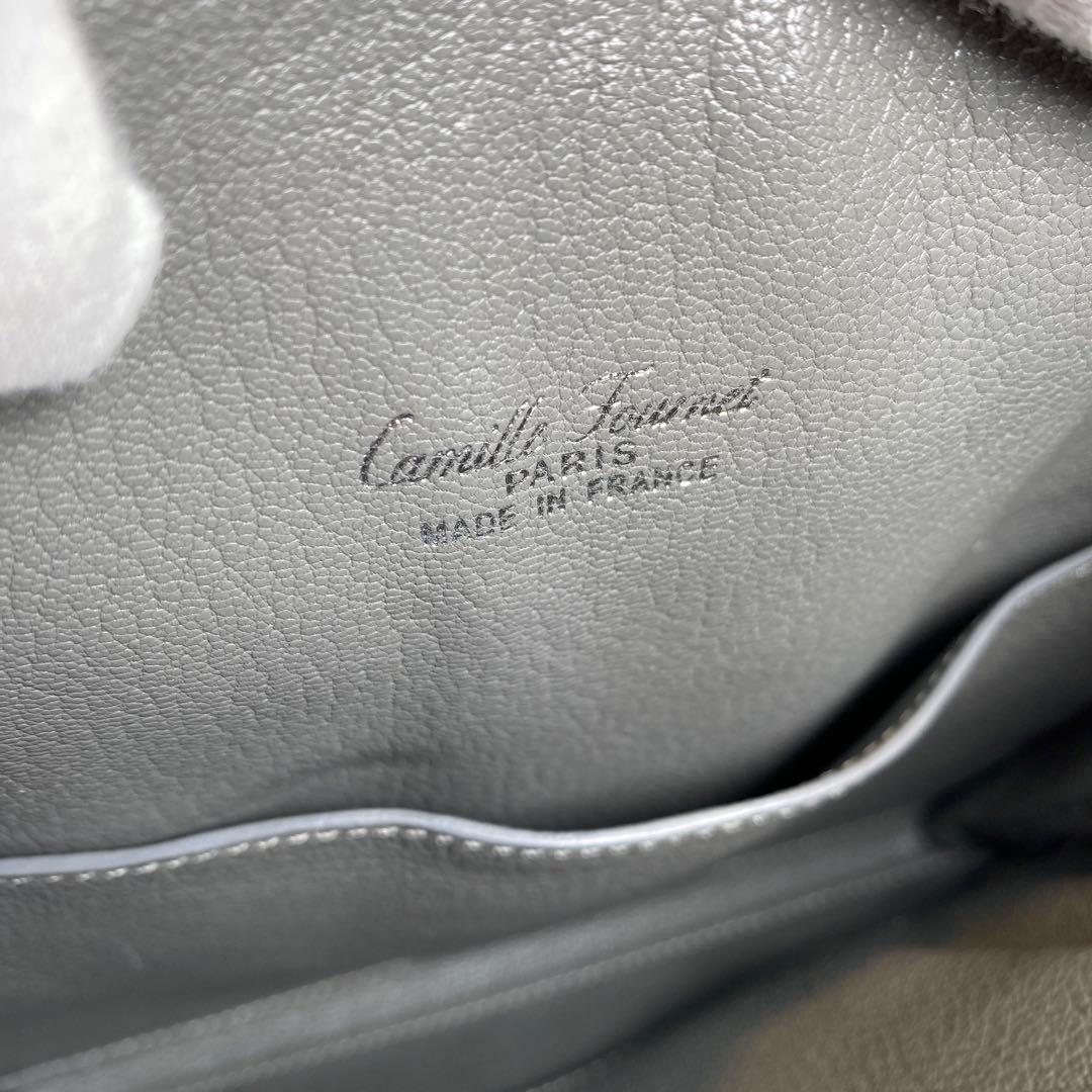 未使用】カミーユフォルネ 紳士用 レザーショルダーバッグ キャメル