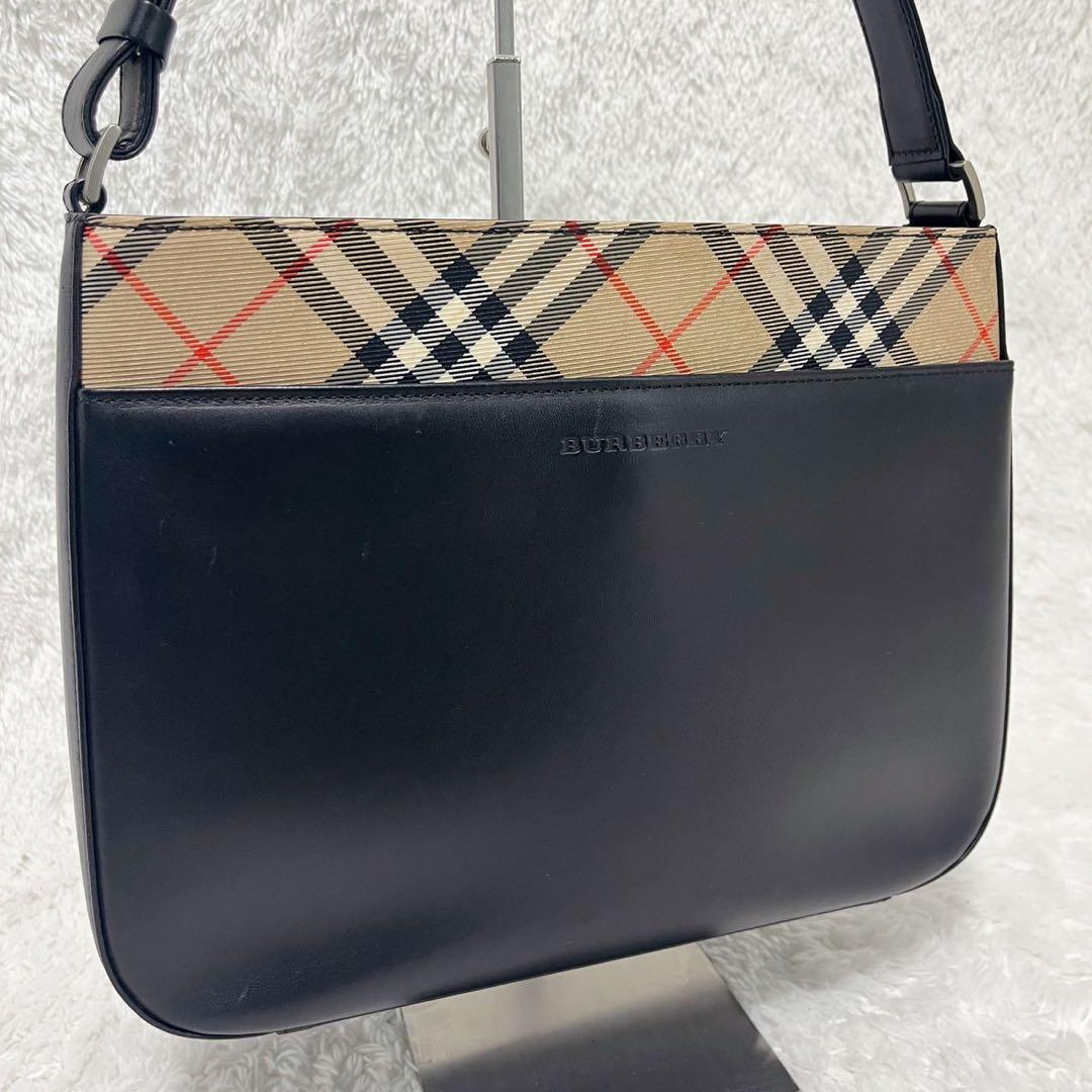 美品 バーバリー ワンショルダーバッグ レザー ノバチェック - メルカリ