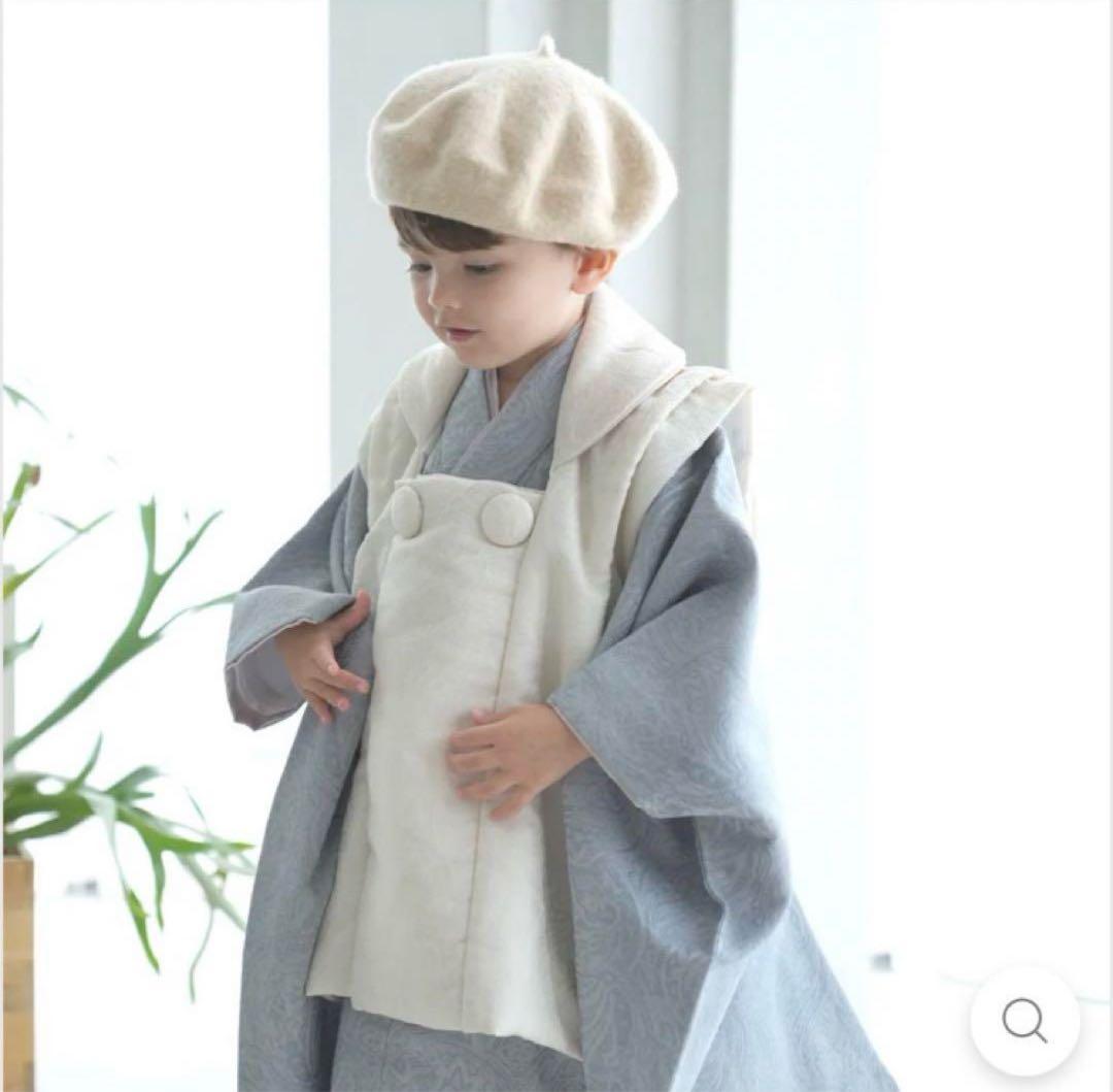 人気完売品】 utatane 七五三男の子被布ペイズリーブルー