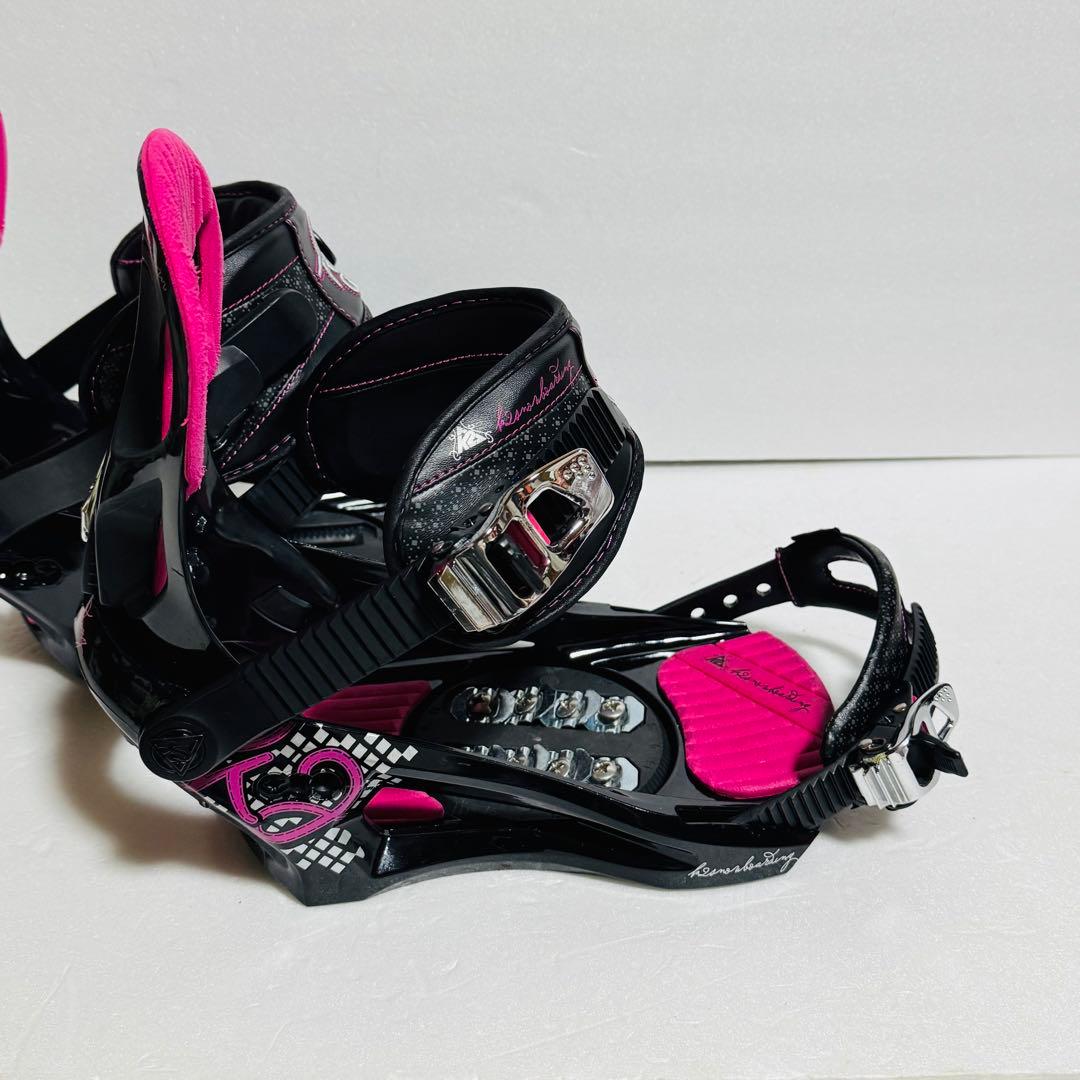 K2 スノーボードビンディング Mサイズ ブラック/ピンク初心者女性