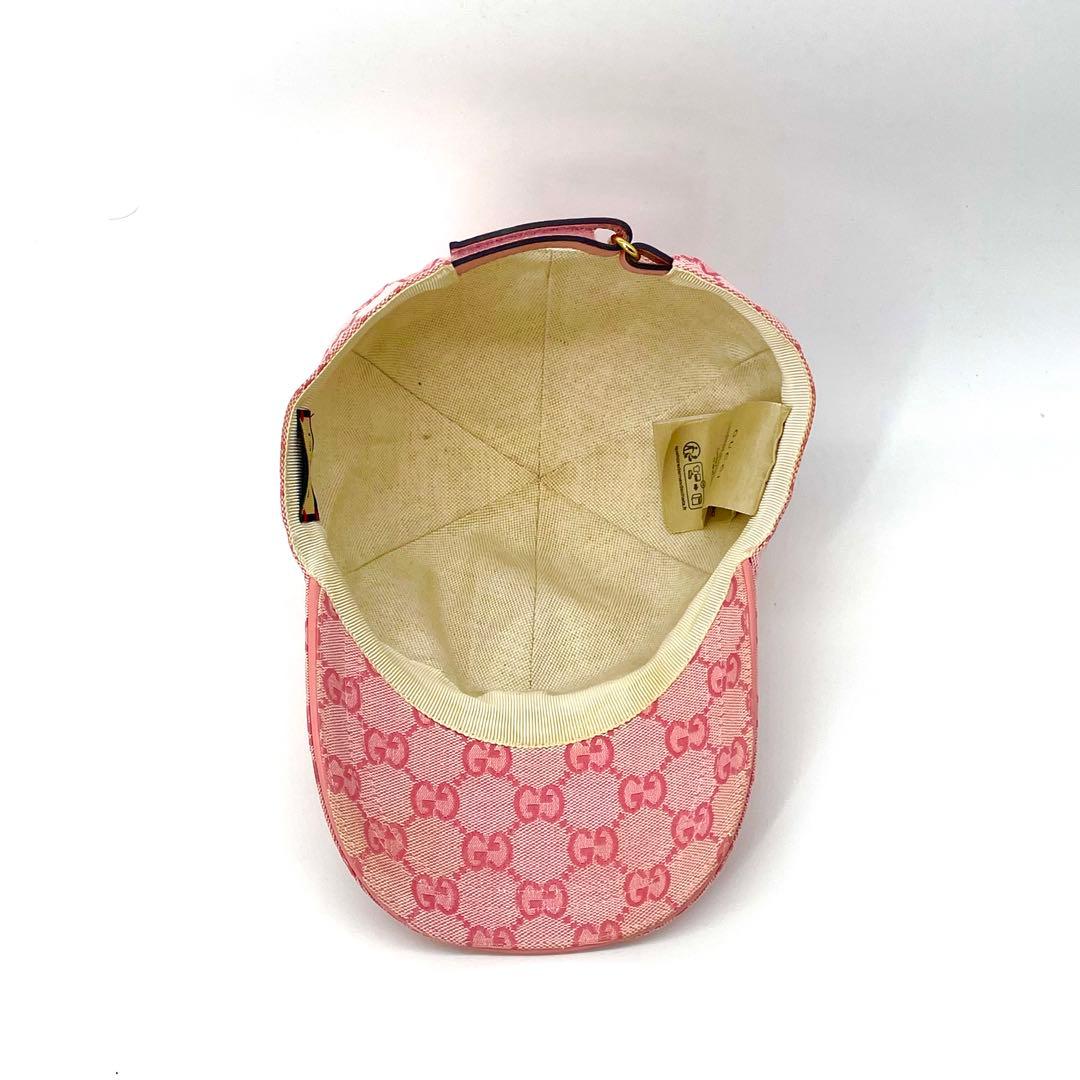 美品✨グッチ キャンバス GG柄 ベースボールキャップ GGチャーム