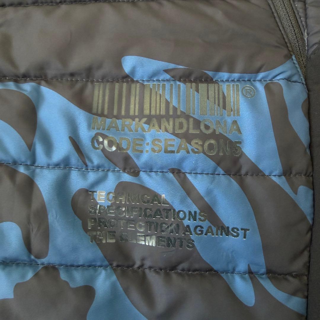 防寒 中綿入り マークアンドロナ ダウンパンツ S〜M相当 黒 迷彩