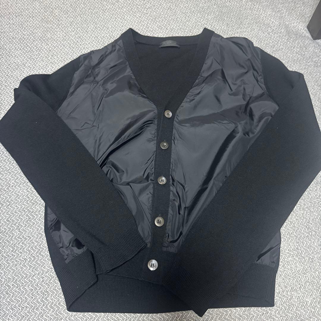 PRADA ブラック カーディガン 46 中古・古着通販】PRADA (プラダ) ウールカーディガン / DNA467 249