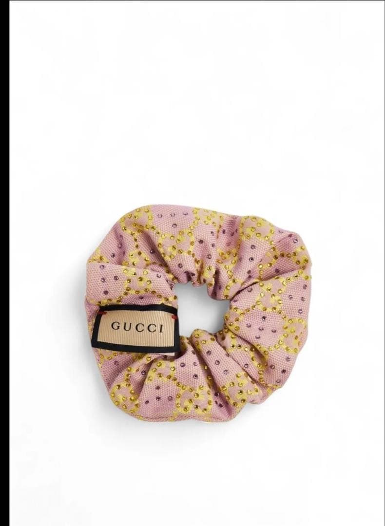 値下げ中！レシート有！グッチ GGキャンバス シュシュ ピンク - メルカリ