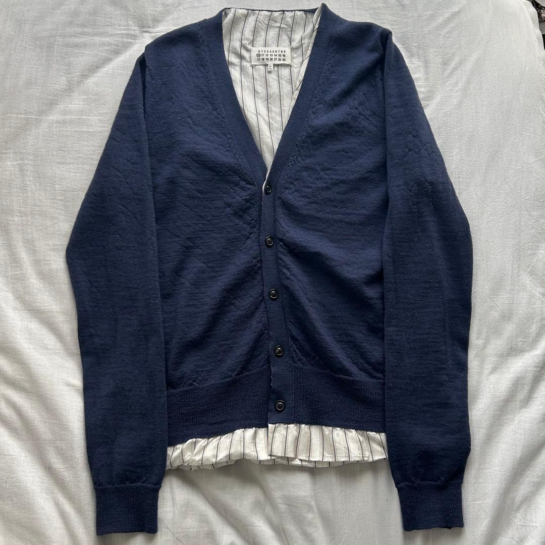 トップス Maison Margiela Navy cardigan Maison Margiela - NAVY BLUE CARDIGAN WITH EARMOCKS – LE LABO STORE